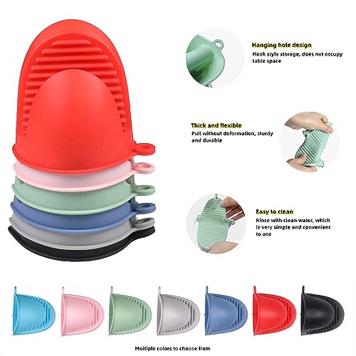 Heat-Resistant Silicone Mini Oven Mitts for Baking and Air Fryers - Blue