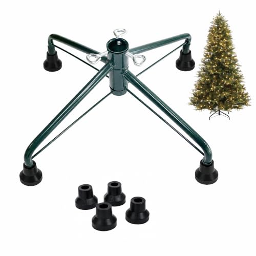 Flylike Christmas Tree Stand, 3-8 ft Metal Folding Base with Anti-Skid Caps