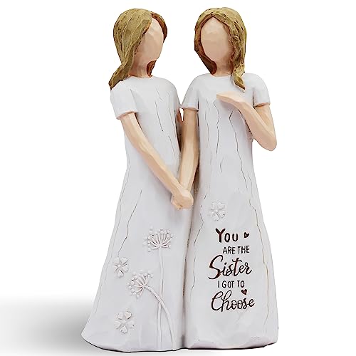 Friendship Statue Gift for Women - Hand-Painted Resin Best Friend Figurine