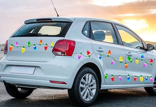 Bulb-Shaped 190PCS Christmas Car Refrigerator Magnets Reflective Holiday Decor