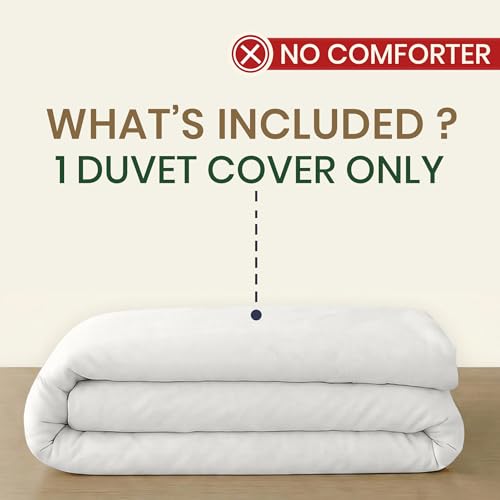 Kotton Culture White Twin Viscose Bamboo Duvet Cover - Cooling & Soft Luxury Bedding