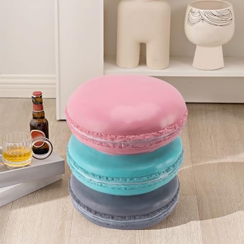 Donut Shaped Resin Foot Stool, Cute Macaron Small Ottoman for Living Room