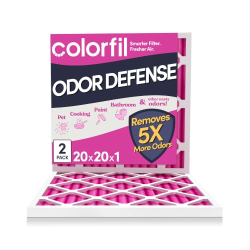 Colorfil 20x20x1 MERV 8 Air Filter 2-Pack for Pet Odor and Dander
