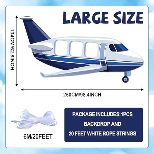 Airplane Photo Booth Backdrop Frame - 98x53 Inch Fabric Party Banner