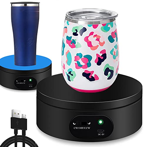 360-Degree Motorized Rotating Display Stand for Tumblers, 4.72-Inch