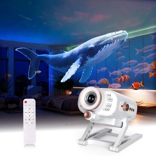 AIRIVO White 3D Galaxy Star Projector with Bluetooth Speaker & Auto-Off Timer