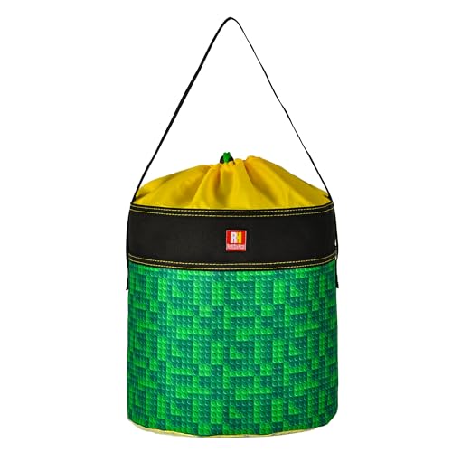 Toy Storage Organizer Bag with Drawstring and Handle - Green