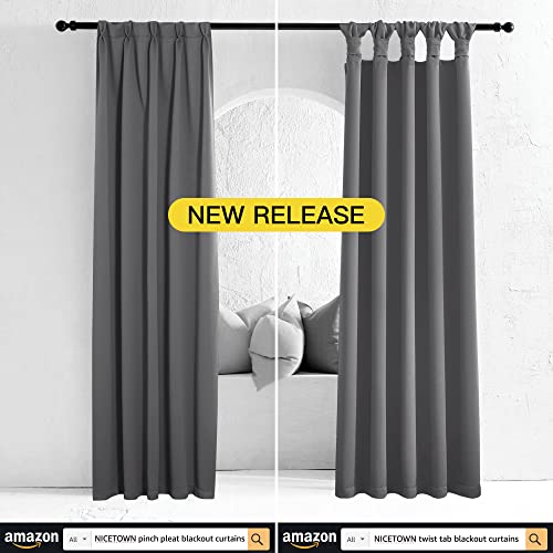 Thermal Short Blackout Curtains - Grey Grommet Window Panels, 42x45" (Set of 2)