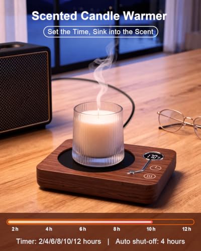 CEROBEAR DS1209 Vintage Phonograph Coffee Mug Warmer with 3 Temperatures & Auto Shut Off