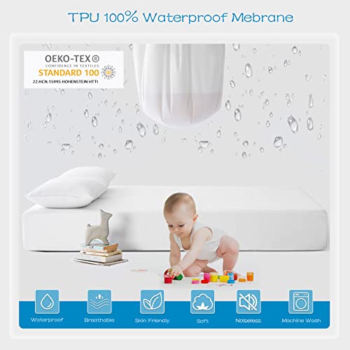 GRT Twin Waterproof Mattress Protector (2-Pack) - Fitted Deep Pocket 5"-19"