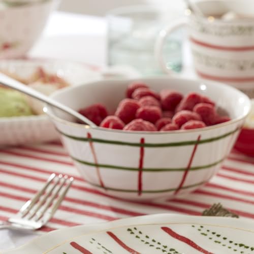 All-Purpose Porcelain Bowls Set of 4 - Bayberry Holiday Drinkware, 20 oz