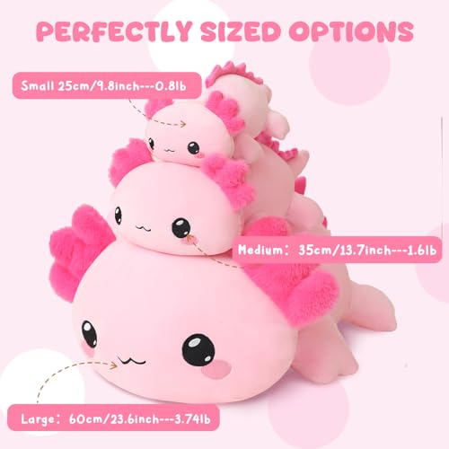 TOYSYM Weighted Axolotl Stuffed Animal - Soft Plush Pillow Toy for Kids & Adults