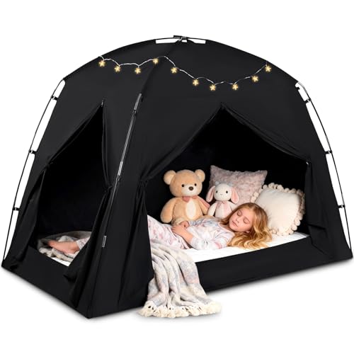 Indoor Blackout Bed Tent Privacy Canopy for Twin & Full Beds - 3 Doors
