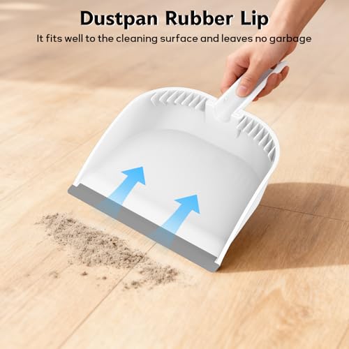 Small Handheld Dustpan and Brush Set with Comb Teeth for Pet Hair
