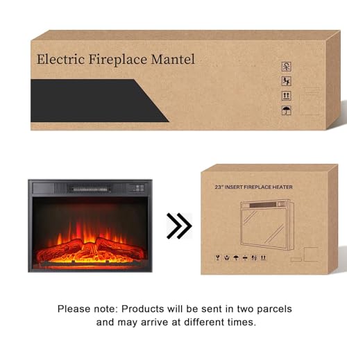 72 Inch Electric Fireplace TV Stand with Mantel and LED Lights