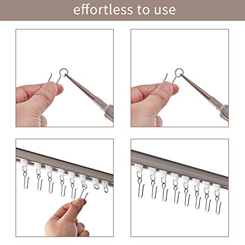 60-Piece S-Shaped Metal Curtain Track Hooks - Durable Silver Drape Clips