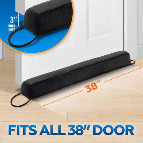 38-Inch Weighted Under Door Draft Stopper - Heavy Duty Wind Blocker