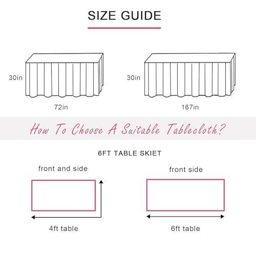 6ft Chiffon Ruffle Table Skirt for Birthday Party and Baby Shower
