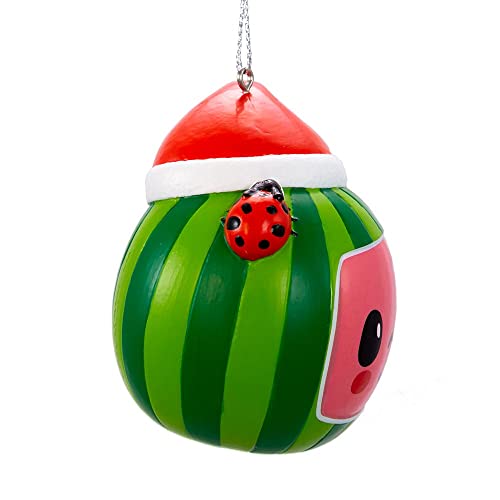 Cocomelon Watermelon With Santa Hat Ornament - Kurt Adler, Multi Color