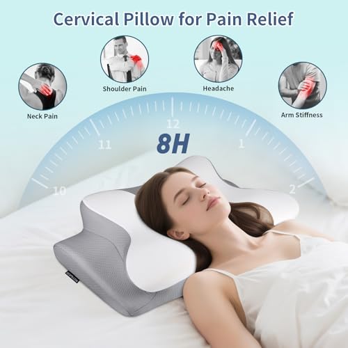 Ergonomic Cervical Neck Pillow for Pain Relief - Memory Foam Support