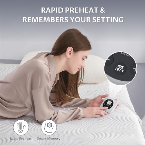 Heated Mattress Pad King Size with Dual Control & 12 Heat Settings