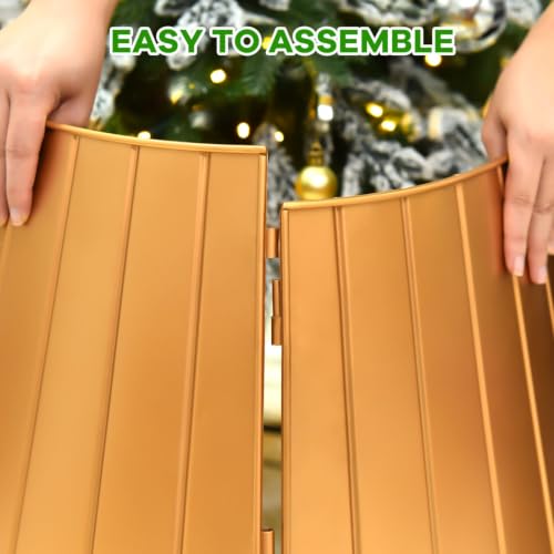 YoleShy 28-Inch Metal Christmas Tree Collar - Easy Assembly & Durable Base Cover