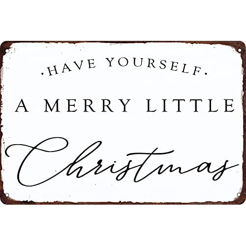 ICRAEZY Have Yourself a Merry Little Christmas Metal Tin Sign Funny Christmas Signs Santa Wall Decor for Home Cafe Bar 8x12 Inch