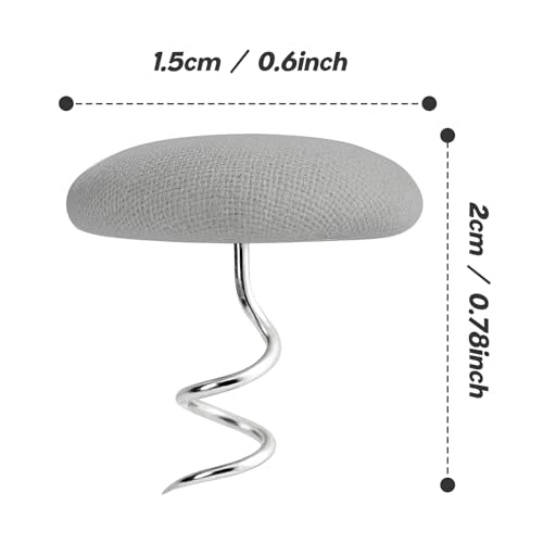Light Grey Upholstery Tacks - Twist Pins for Slipcovers & Bed Skirts (12 Pack)