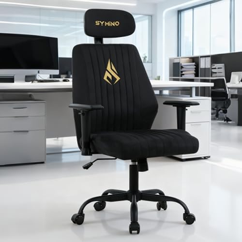 Ergonomic Office Chair with Adjustable Headrest, Lumbar Support & Suede Fabric