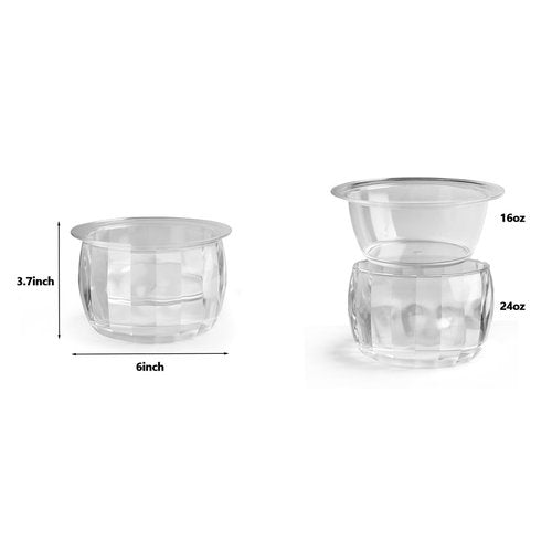 Chilled Dip Bowl Set with Ice for Serving, 2 Pack Ice Chiller Bowl with 4 Spoons for Chilled Pasta, Potato, Dressing, Fruit and Party
