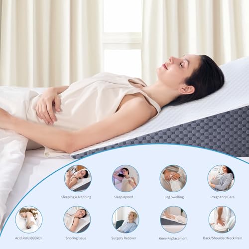 7.5-Inch Wedge Pillow for Sleeping, Back Support & Snoring Relief