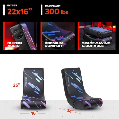 Floor Rocker Gaming Chair with Built-in Audio and Foldable Design