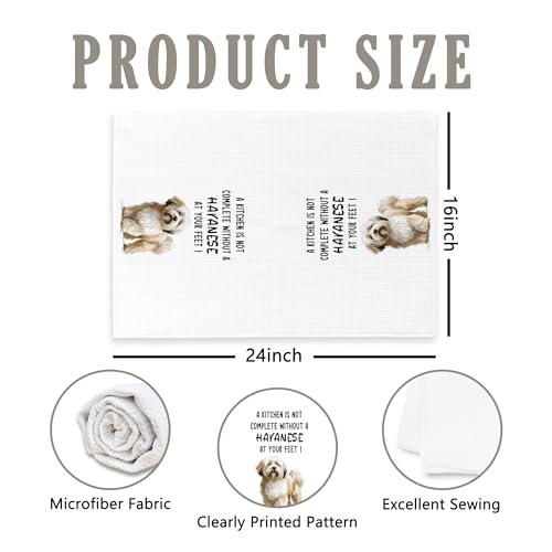 Havanese Kitchen Towels Set of 2, Dog Gifts for Women, Gifts, Lover