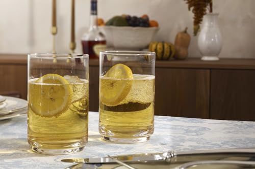 Stackable Crystal Cooler Glasses, 17-oz Highball Drinkware Set of 6