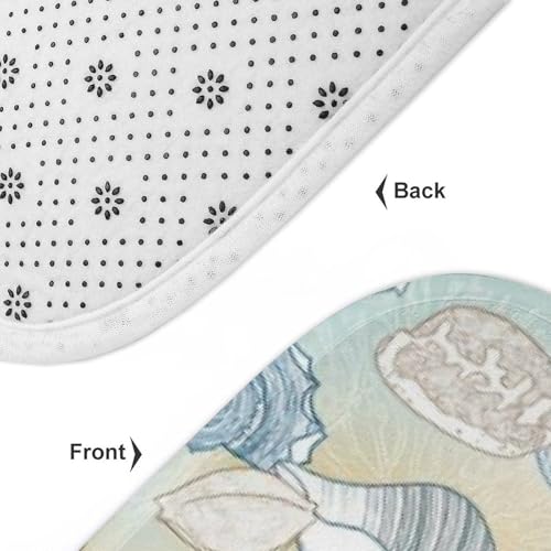Coastal Seashells Pattern Decorative Carpet 15.7x23.6 Inch Non-Slip Rug