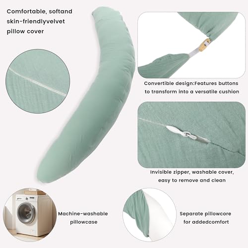 C-Shaped Pregnancy Pillow for Side Sleeping - 74 Inch Body Pillow