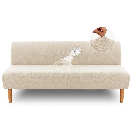 100% Waterproof Futon Cover - Washable Slipcover for Sofa Bed, Ivory