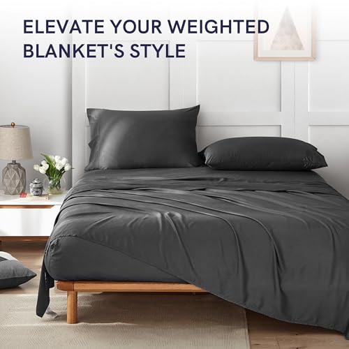 Cooling Bamboo Duvet Cover for Weighted Blankets - Dark Grey 60x80