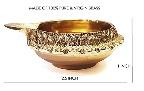 Brass Kuber Diya Set of 2 - Traditional Oil Lamps for Diwali