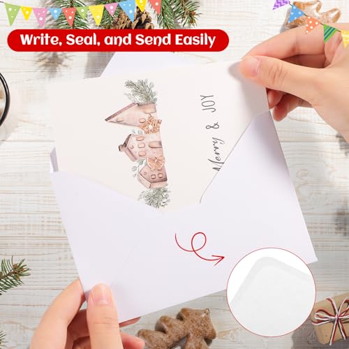 Thboxes Christmas Botanical Cards Set with Envelopes & Stickers – 20 Assorted Holiday Greeting Cards