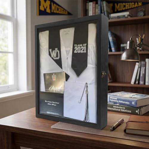 13x16 Graduation Shadow Box Frame with Glass Window and Linen Backing