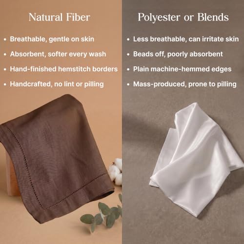 100% Cotton Hemstitch Cloth Napkins - Chocolate, 18x18 Inch, Set of 12