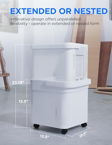 Smart Cube 20 Pint Dehumidifier with Drain Hose for Basements and Homes