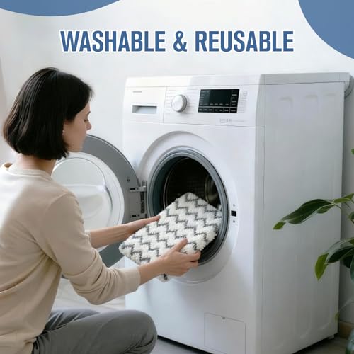 2 Pack Washable Microfiber Steam Mop Replacement Pads for Hard Floor Cleaning