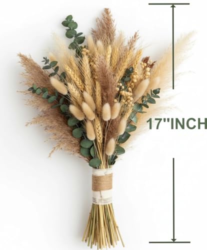 355-Piece Dried Pampas Grass Bouquet Set, 17-Inch Dried Floral Arrangement