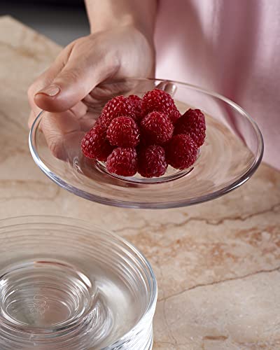 Pasabahce 6-Piece Clear Glass Saucer Set for Coffee, Tea, Cookies & Snacks