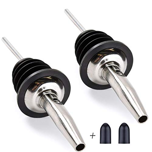 LanMa 2PCS Stainless Steel Olive Oil & Liquor Bottle Spouts, Spill-Resistant Pourers — Variation of 2pc Oil Spout