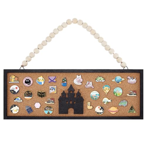 Rectangle Castle Pin Board 5.5x15 Inch Cork Bulletin Display Wall Mount