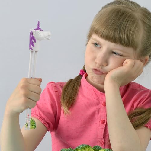 Unicorn Interactive Training Chopsticks for Kids, Reusable Learning Utensils