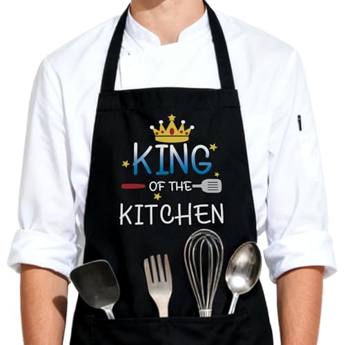Crahalen Men's Funny Cooking Apron - Kitchen & Grilling Apron for Parents, Grandparents, Husband